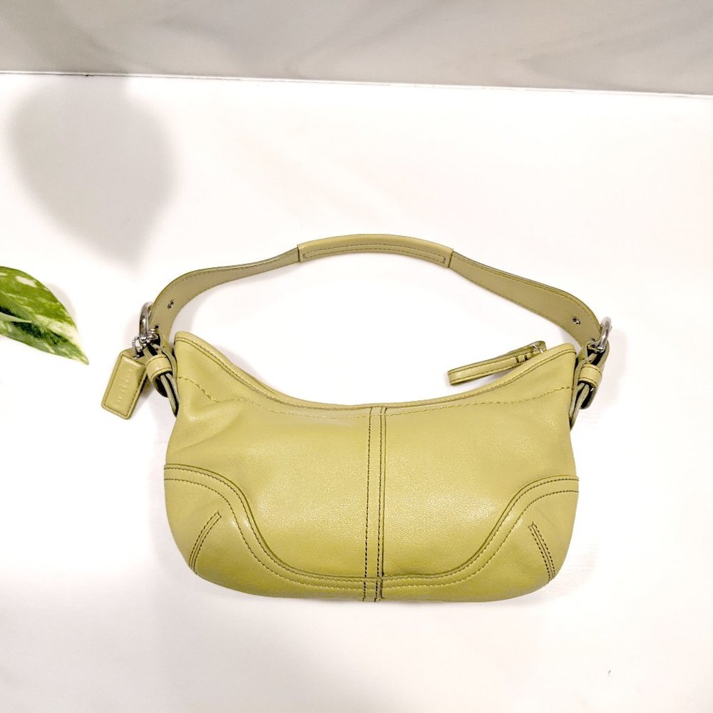 Authentic Coach Mini Hobo, green leather #D04S-954